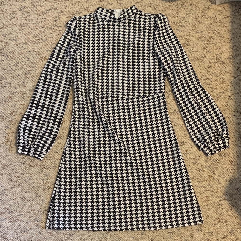 Houndstooth Black and White Dress